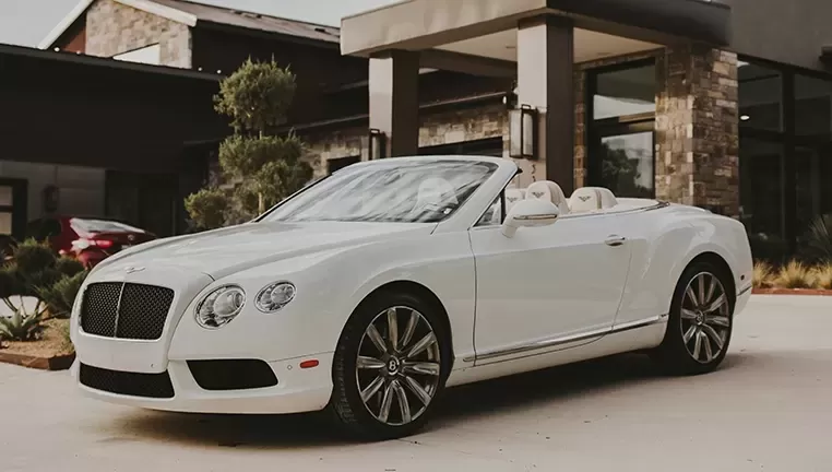 Convertible white Bentley
