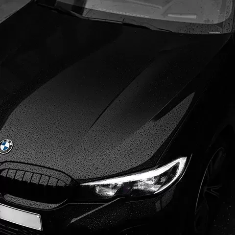 Close up image of BMW car bonnet