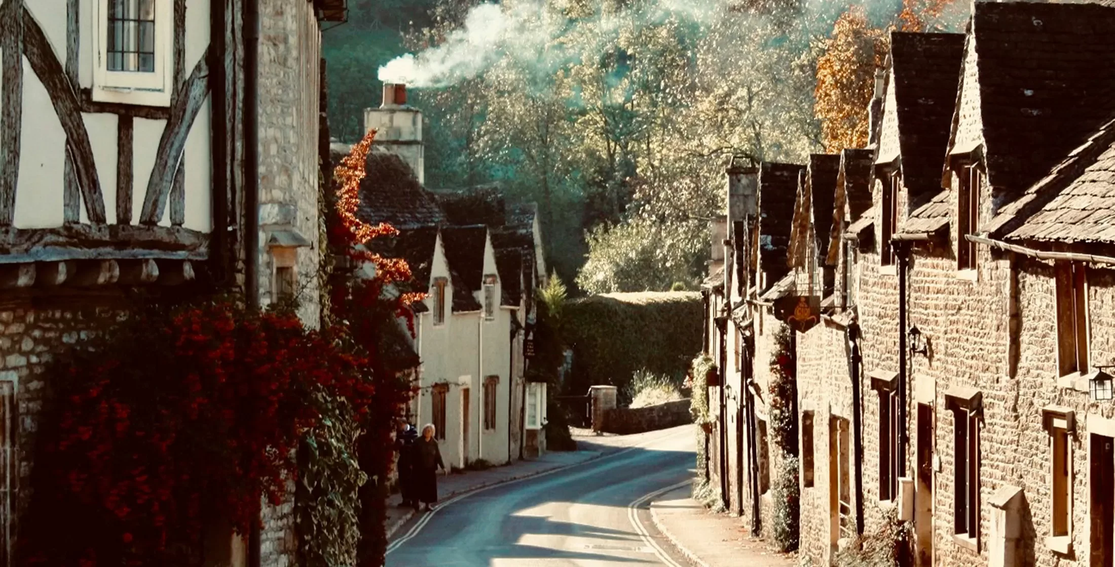 English countryside town landscape.