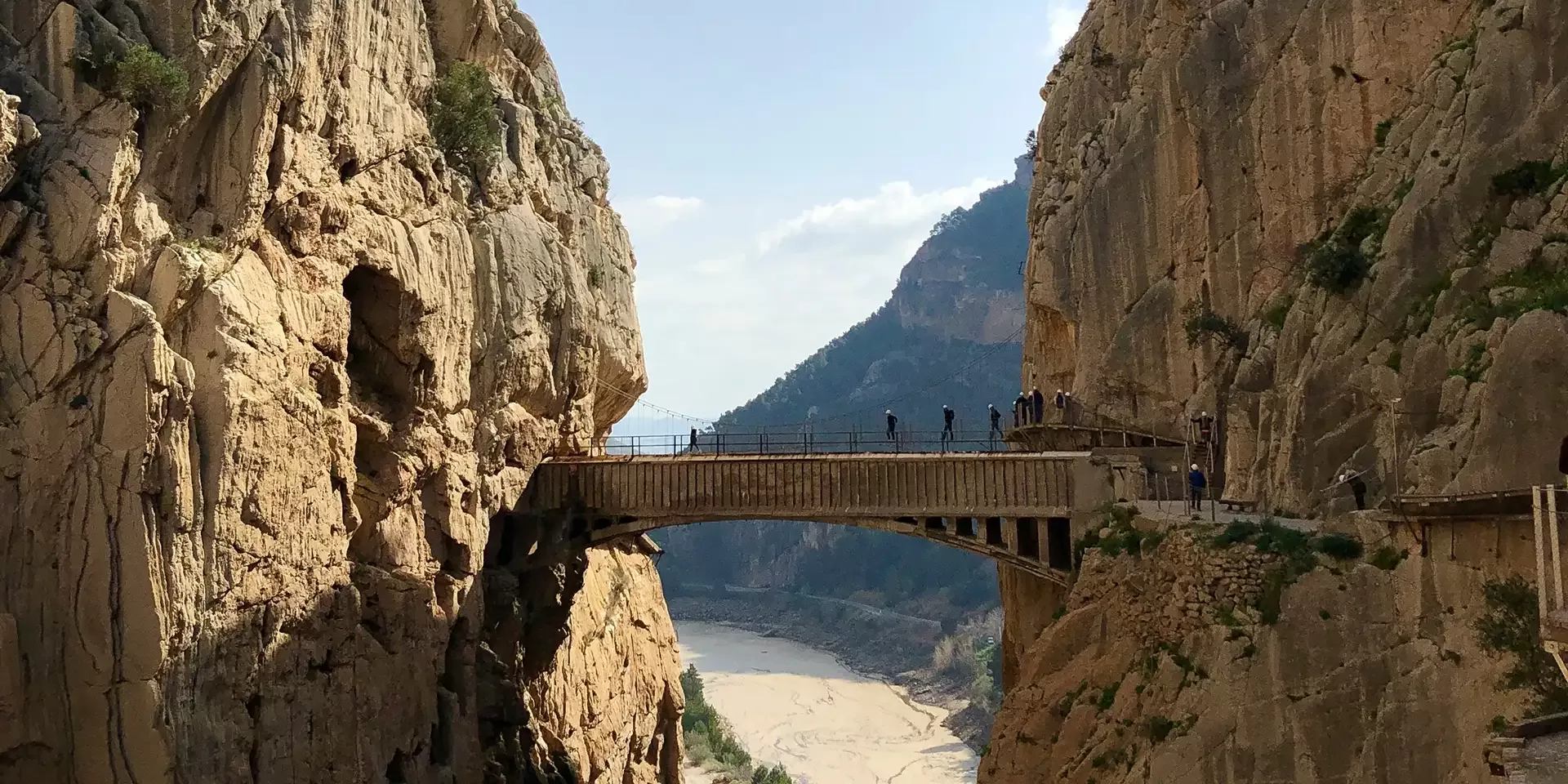 Treking on Caminito del Rey, Málaga, Spain.