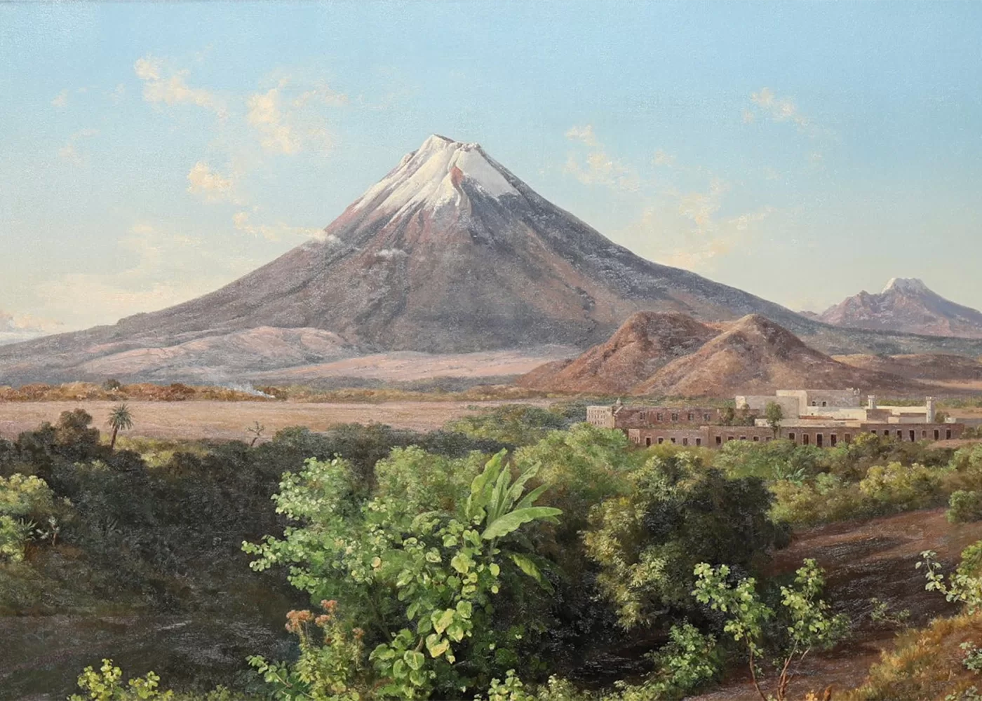 José María Velasco, Vista de la fábrica de hilados La Carolina (Puebla), National Gallery of Prague © National Gallery of Prague / photo by Andrea Rývová