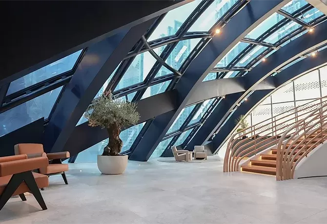 Luxury tower interior of Ouronyx clinic, Dubai