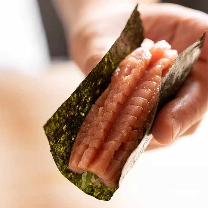 Sushi roll served at L’Abysse Monte-Carlo.